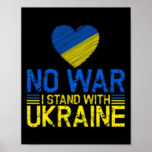 Poster Sem Guerra Eu Apoio a Ucrânia Acabar com a Guerra 
