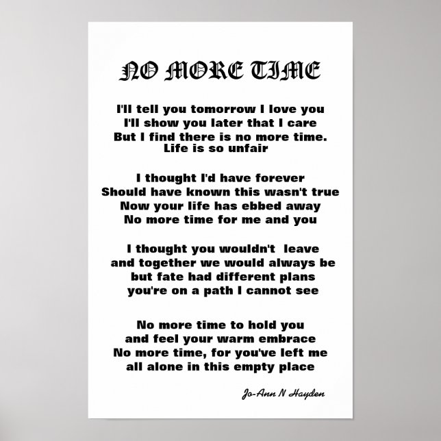 POSTER SEM MAIS TEMPO POEM (Frente)