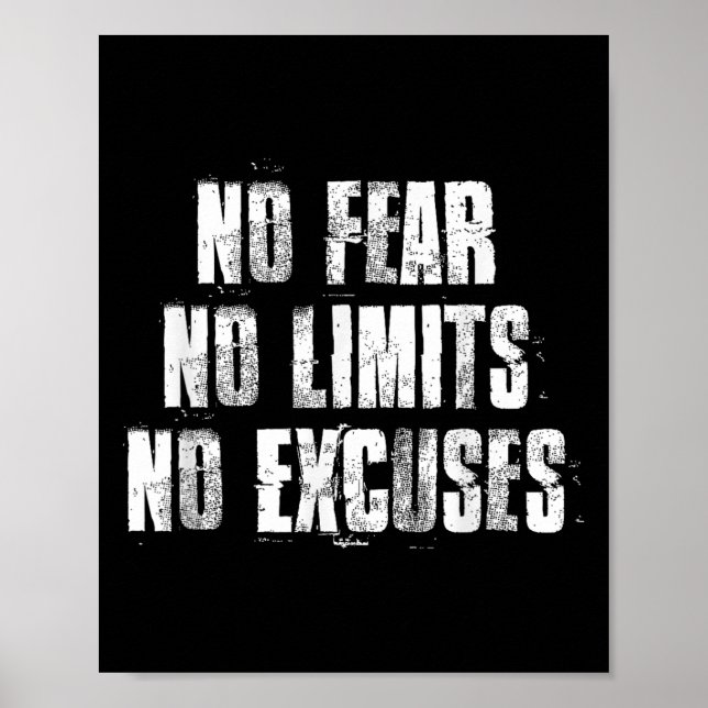 Poster Sem Medo Sem Limites Sem Desculpas Fitn Motivacion (Frente)