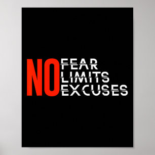 Poster Sem medo Sem limites Sem desculpas _ Inspiração _