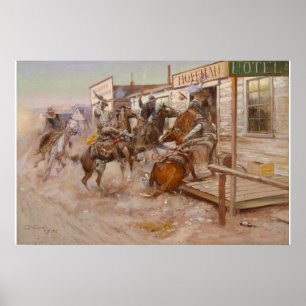 Poster Sem na batida por Charles Marion Russell