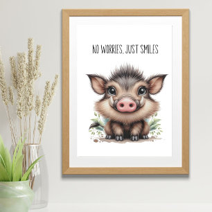 Poster Sem Preocupações, Apenas Sorrisos - Baby Warthog N