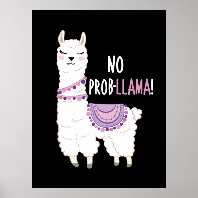Poster Sem Problemas Llama (Frente)