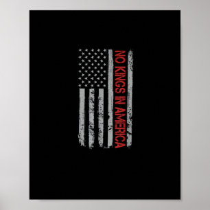 Poster Sem Reis Na América Bandeira Dos EUA Estilo Vintag