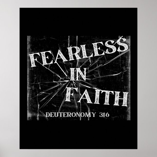 Poster Sem rosto em fé - Deuteronomia 31:6 (Frente)