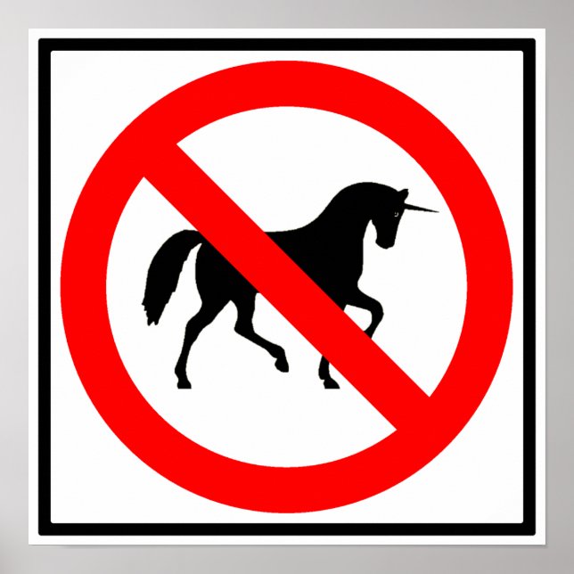 Poster Sem Sinal de Estrada Unicórnio (Frente)