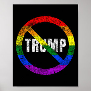 Poster Sem Trump Anti Trump Orgulho gay do Sinalizador do