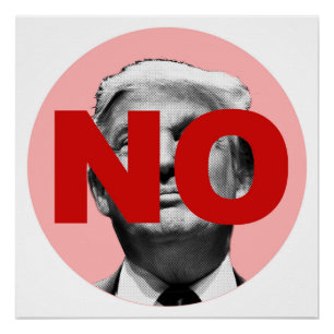 Póster Sem Trump (rosa e vermelho)