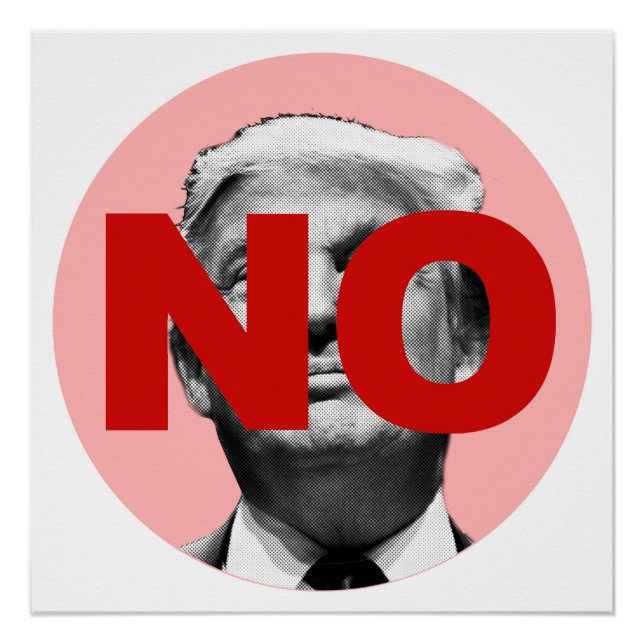 Póster Sem Trump (rosa e vermelho) (Frente)