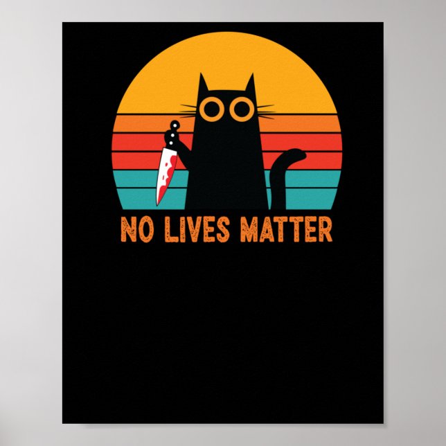 Poster Sem Vidas - Dia de as Bruxas engraçado Cat Sticker (Frente)
