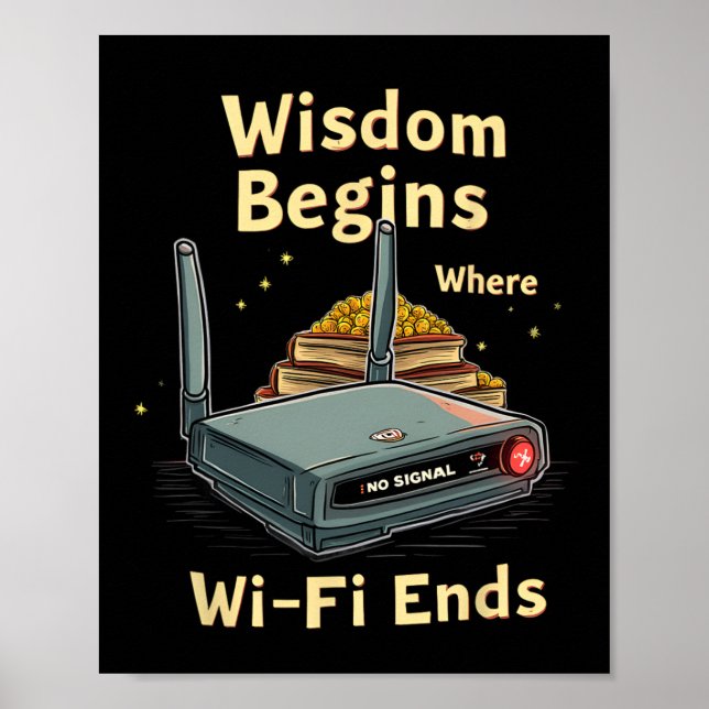 Poster Sem Wifi Leia Livros Em Vez - Volta à Escola Diver (Frente)