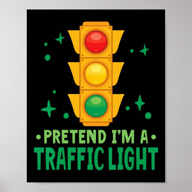 Poster Semáforos Luzes de Halloween Fingir que sou um Trá (Frente)