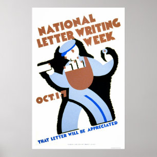 Póster Semana da escrita da letra WPA 1940