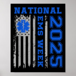 Poster Semana Nacional Ems 2025 Bandeira EUA Emergência M