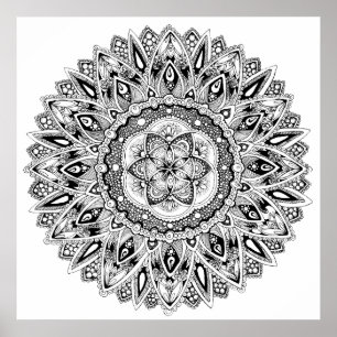 Póster Semente sagrado da geometria da mandala da flor da
