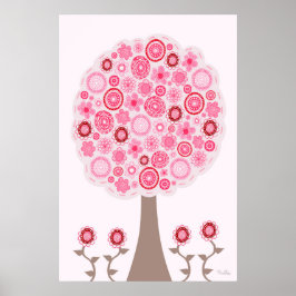 Póster Sementes de Árvore de Amor Rosa