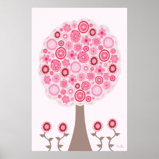 Póster Sementes de Árvore de Amor Rosa