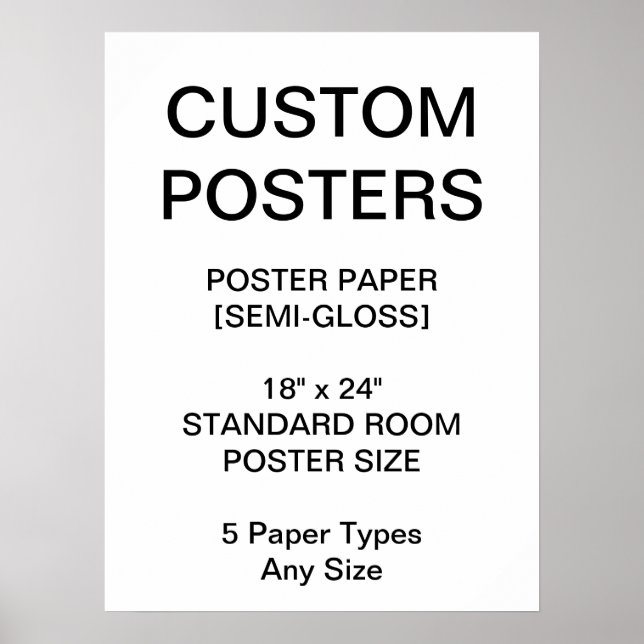 Poster Semibrilho personalizado de 18"x24" (Frente)