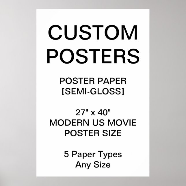 Poster Semibrilho personalizado de 27"x40" (Frente)