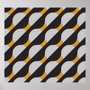 Poster Semicírculos e pontos, padrão geométrico.
