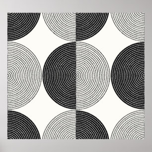 Poster Semicírculos geométricos: padrão simples.