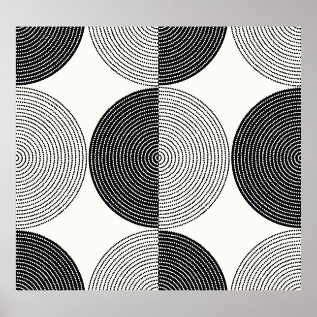 Poster Semicírculos geométricos: padrão simples. (Frente)