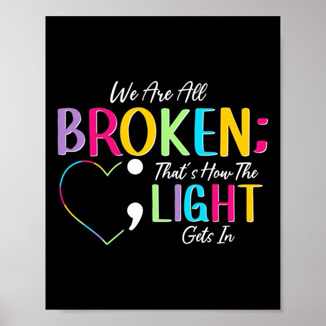 Poster Semicolon De Luz Quebrada Luta Contra O Estigma Po (Frente)