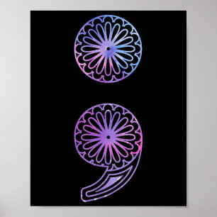 Poster Semicolon Prevenção ao Suicídio Sensibilização par