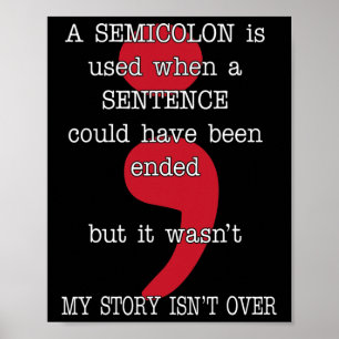 Poster Semicolon Suicida Prevenção Sensibilizar Minha His
