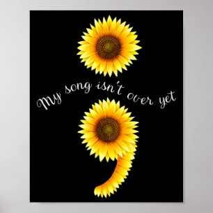 Poster Semicolon Sunflow Espalhando Awarene Mental