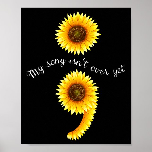 Poster Semicolon Sunflow Espalhando Awarene Mental (Frente)
