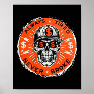 Poster Sempre Cansado Nunca Quebrou O Crânio (nas costas)