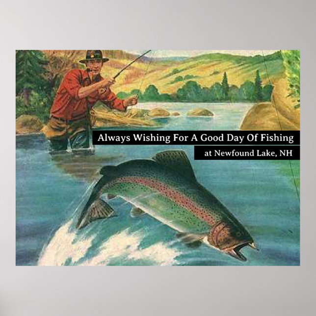 Poster Sempre desejando um bom dia de pesca personalizar (Frente)