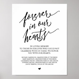 Poster Sempre em nossos corações Sinal de Mesa de Memoria