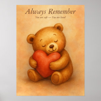 Poster Sempre Lembre – Afirmação Suave do Urso Berçário
