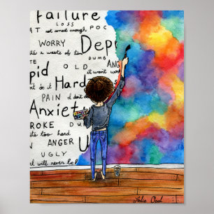 Poster Sempre Lutando Pintura Por Aquarela (205) REV