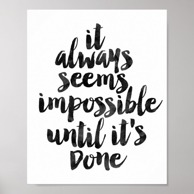 Poster Sempre parece impossível até que seja feito (Frente)