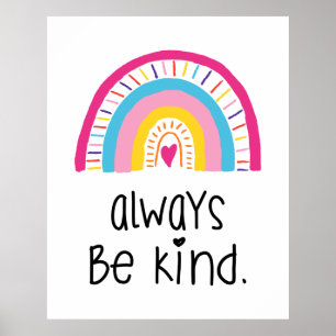 Poster Sempre Seja Bonito, Inspirativo Colorido Boho Rain
