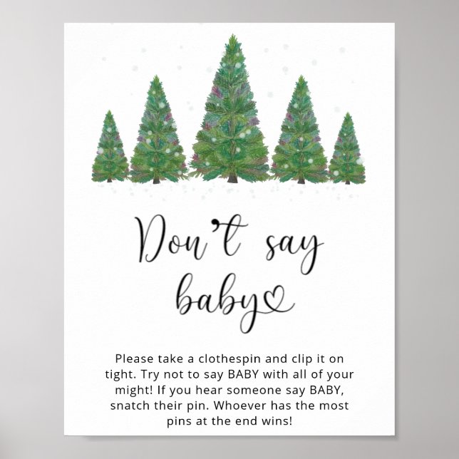 Poster Sempre verde Não diga bebê. Inverno não diga bebê  (Frente)