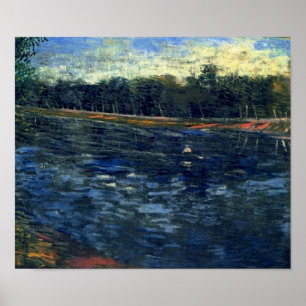 Póster Sena com um Barco Remado Van Gogh de Bela Arte