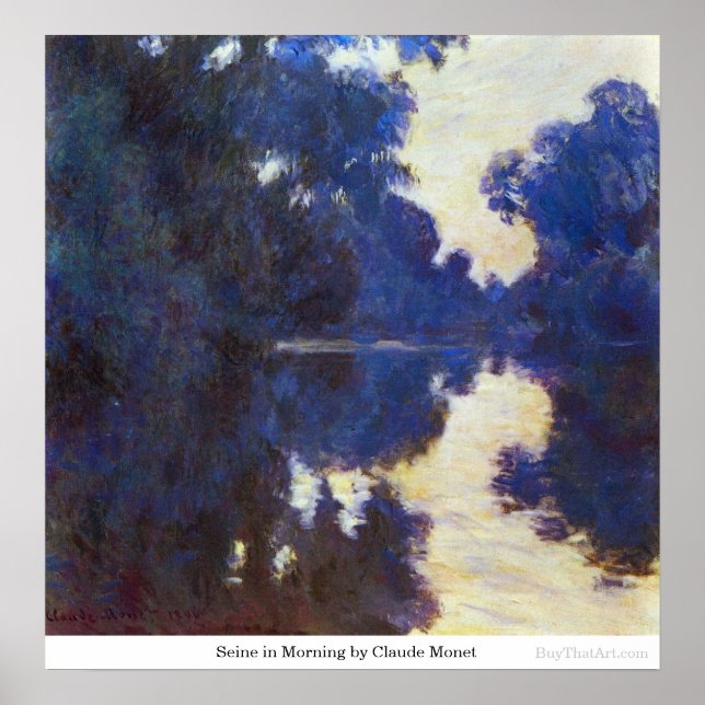Poster Sena de manhã por Claude Monet (Frente)