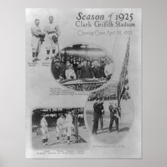 Poster Senadores de Washington 1925, Estádio Clark Griffi (Frente)