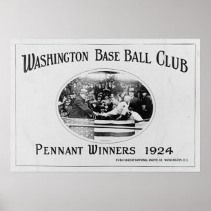 Póster Senadores Flâmula Vencedor 1924 de Washington