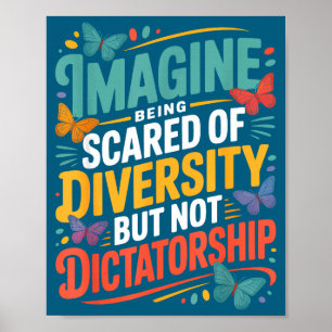 Poster Sendo Imagine Amedrontado Diversidade Mas Não