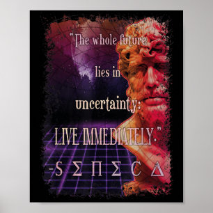 Poster Seneca Stoic Cote Ao Vivo Agora Filosofia Estocici