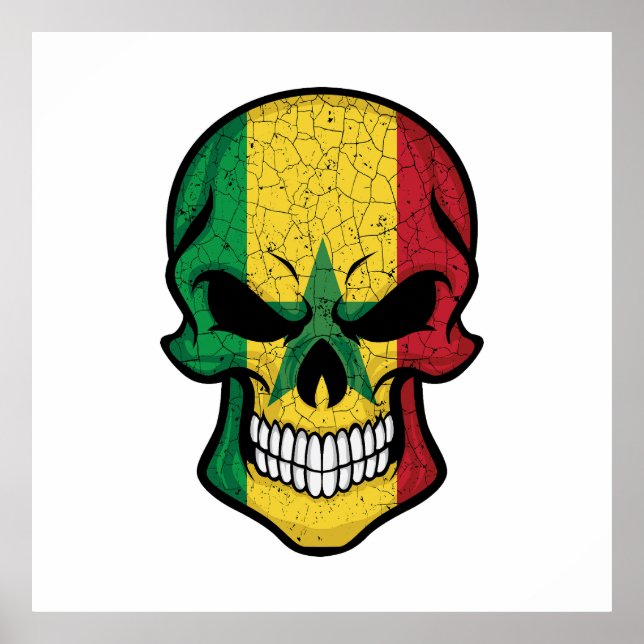 Poster Senegal Sorrindo Sinalizador de Caveira (Frente)