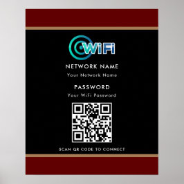 Poster Senha de rede Wifi de código QR personalizado pret