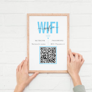 Poster Senha de rede WIFI de corte Código QR