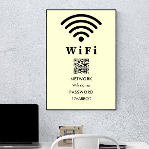 Poster Senha do Código QR Wifi Digitalizar para conecta