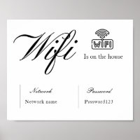 Senha do Wifi Preto e Branco e Sinal de Rede